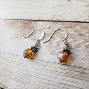 Crystal Collection Pre Owned Earrings Orange Drop Dangle Earrings